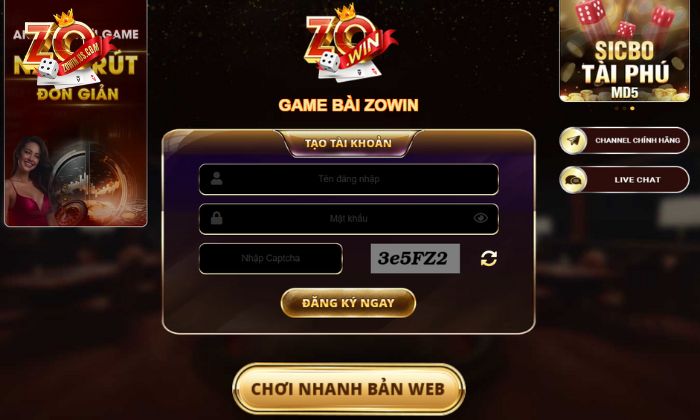 Đăng ký Zowin cực dễ hiểu và đảm bảo thành công cho tân thủ Đăng ký tài khoản game tại Zowin hoàn toàn miễn phí