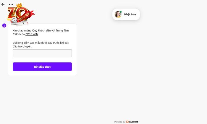 Liên hệ Zowin - Đảm bảo giải quyết nhanh chóng mọi vấn đề Liên hệ Zowin nhanh chóng qua LiveChat