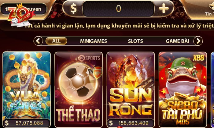 Sun Rồng Zowin có gì khiến bao bet thủ mê mẩn hiện nay? Nhấp chọn chuyên mục Sun Rồng